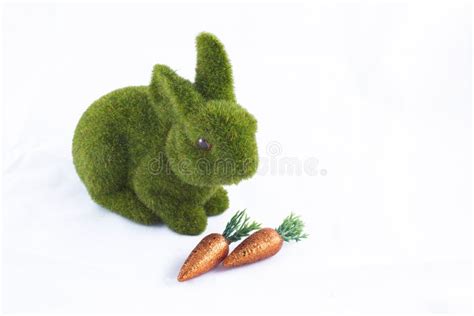 Easter Bunny With Carrots Stock Photo Image Of Hippety 51332194