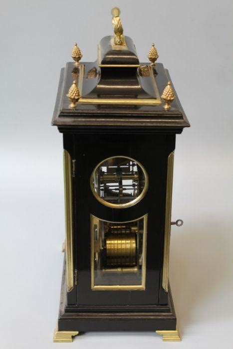 william frederick strigel london inverted bell top twin fusee verge ebonised bracket clock