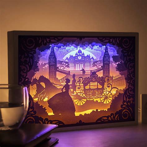 Papercut Light Boxes - Cinderella | Paper art, Creative crafts, 3d