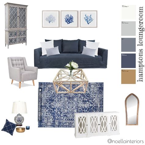 Hamptons Loungeroom Interior Design Mood Board By Noellainteriors