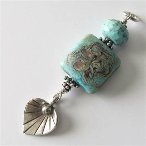 Items Similar To Turquoise Lampwork Pendant With Hill Tribe Silver Dew