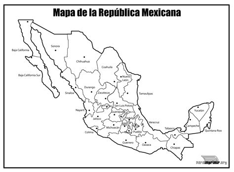 Mapa De Mexico Con Division Politica Y Nombres Pdf