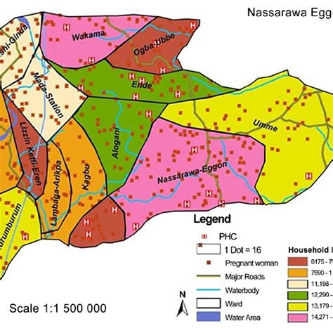 Map Of Nassarawa Eggon Showing The Population Distributions Per Ward