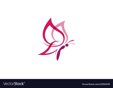 Abstract Pinky Butterfly Logo Royalty Free Vector Image