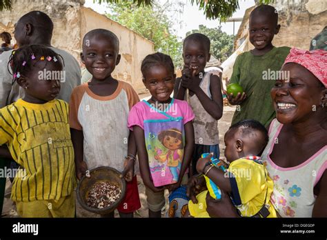 Nixo Village Children Near Sokone Senegal Serer Ethnic Group Stock