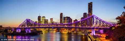 The Story Bridge And Brisbane At Dusk Print Photos Fine Art