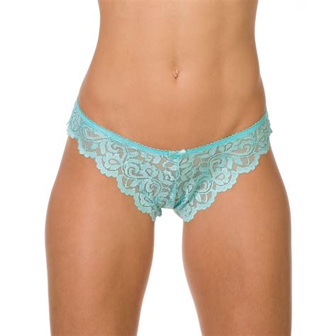 New Ladies Camille Aqua Sheerlace Womens Underwear Knickers Thong Size