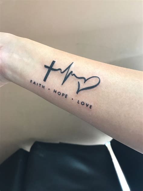 Ecg Tattoo Faith Hope Love Heartbeat Tattoofor Further Inquiries
