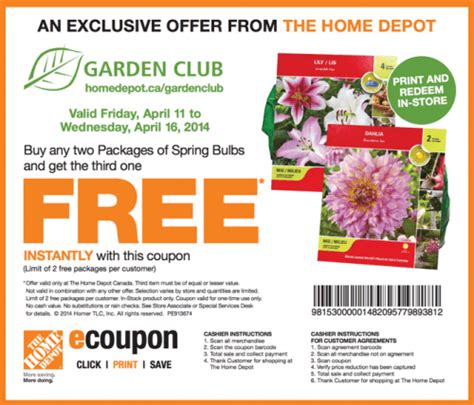 The Home Depot Canada Garden Club Coupons Buy Any 2 Packages Of Spring