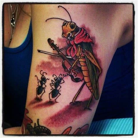 Aesops Fable The Ant And The Grasshopper Done At Eternal Tattoo