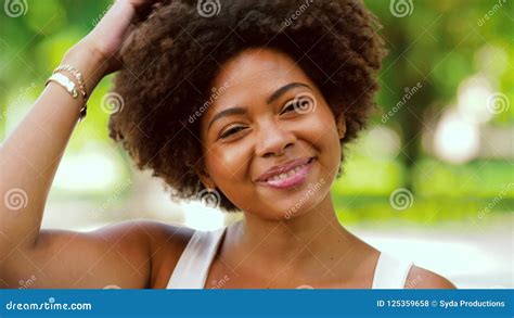 Happy African American Young Woman Outdoors Stock Footage Video Of