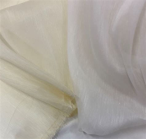 Creamwhite Silk Linen Fabric By The Yard Etsy