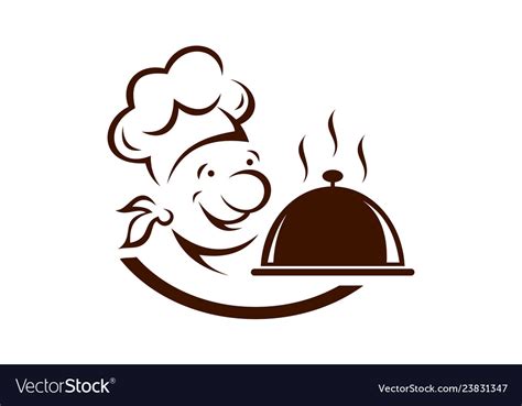 Chef Cooky Food Logo Icon Royalty Free Vector Image