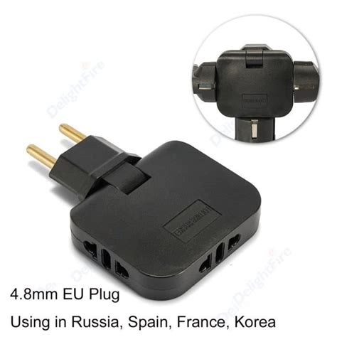 Black Pcs Adaptateur Lectrique Kr Prise Us Vers Eu Prise De Voyage