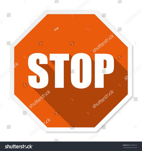 Stop Sign Flat Vector Illustration Stock Vector Royalty Free