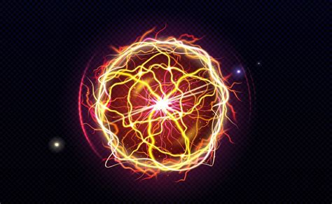 Electric Ball Lightning Circle Strike Plasma 16962723 Vector Art At