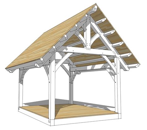 12×16 King Post Timber Frame Plan Timber Frame Hq