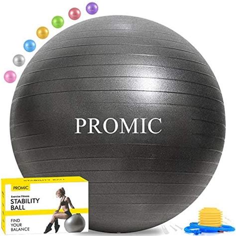 Promic Exercise Ball 75 Cm With Foot Pump Professional Grade Anti Burst And Slip Resistant