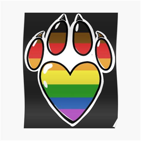 Gay Pride Paw Print Poster For Sale By Weremoose Redbubble