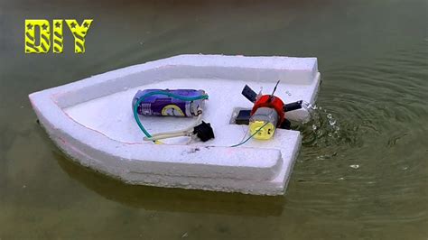 How To Make A Simple Water Boat Using Dc Motor Thermocol And Hand Made
