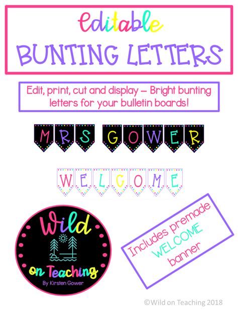 Editable Bunting Letters And Welcome Sign Teacha
