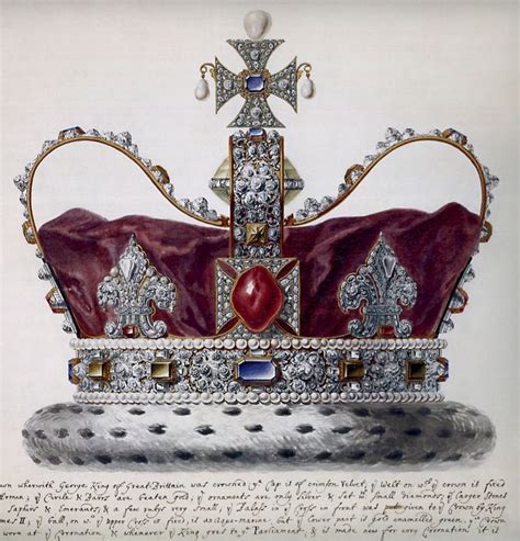 George Is State Crown In A Watercolor By Giuseppe Grisoni 1718 The