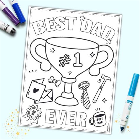 Free Printable Best Dad Ever Coloring Page The Artisan Life
