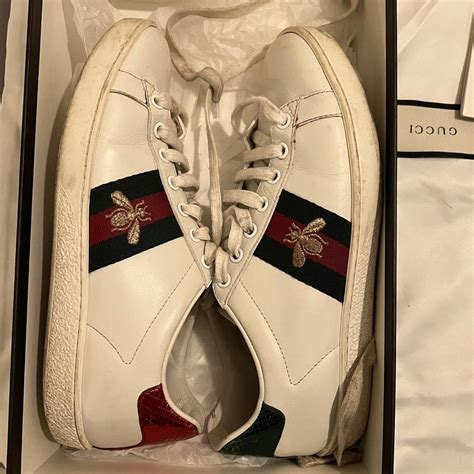 Gucci Ace Bee Trainers Size 5 With Box Small Rip Depop