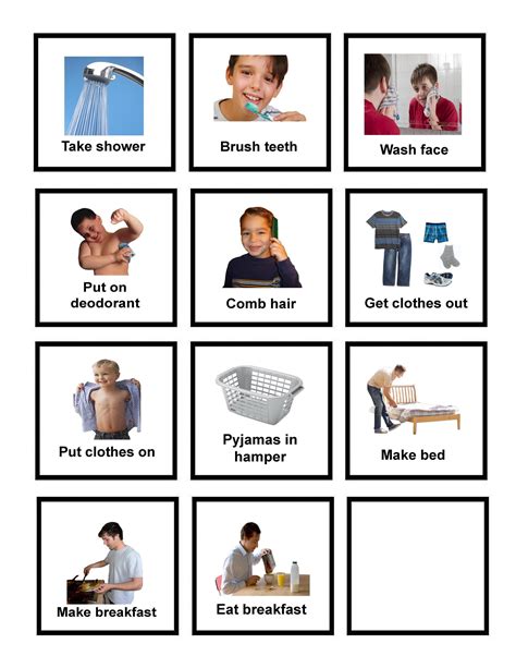 Printable Visual Schedule For Autism