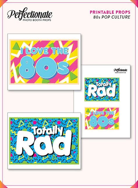 Diy 80s Photo Booth Props 30 Printable 80s Props Instant Etsy Photo
