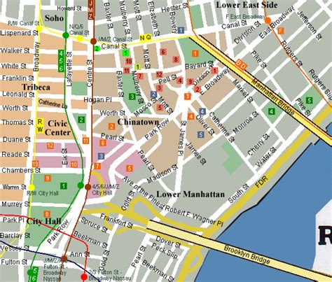 City Of New York New York Map Chinatown Map