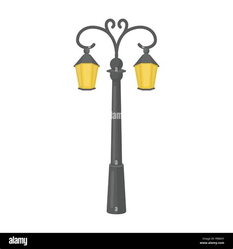 Street Lights In Retro Style Lamppost Single Icon In Cartoon Style