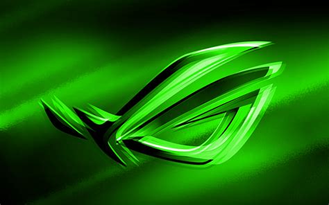 Scarica Sfondi 4k Rog Logo Verde Verde Sfondo Sfocato Republic Of