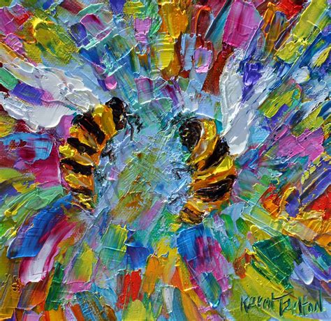 Bee Painting Bee Art Honeybee Art Canvas Painting Original Oil