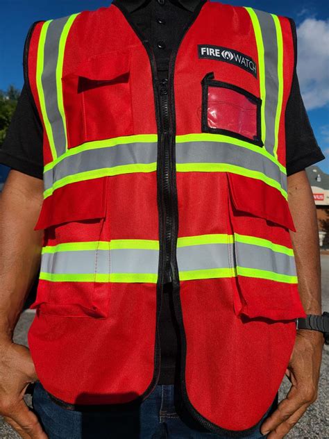 Fire Watch Safety Vest Yellow Grey Reflective
