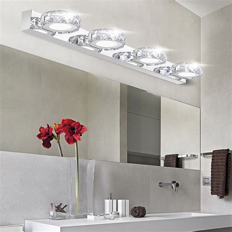 This black bathroom vanity light fixture will add a beautiful accent to any decor. Modern K9 Crystal LED Bathroom Make up Mirror Light Cool ...