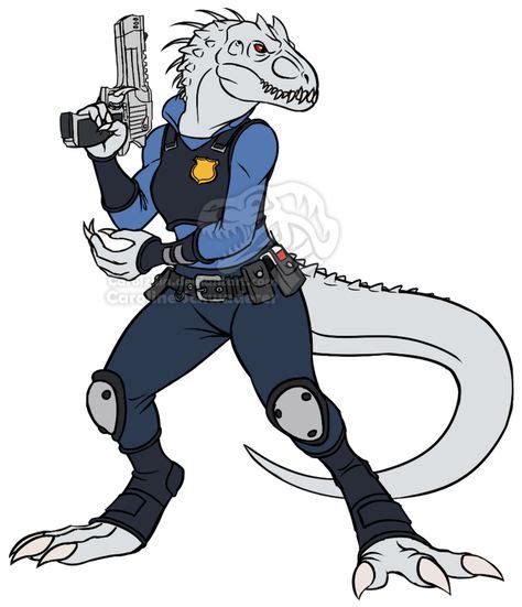An Anthro Indominus Rex Dressed As Judy Hopps From Zootopia Furries