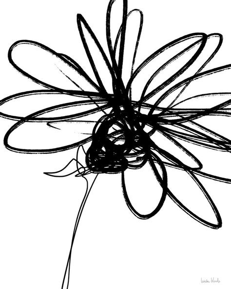 Black And White Sketch Flower 4 Art By Linda Woods Drawing By Linda