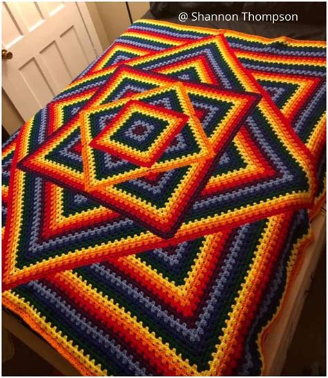 Squared Diamond Granny Throw Crochet Free Pattern Todaynewsfixer