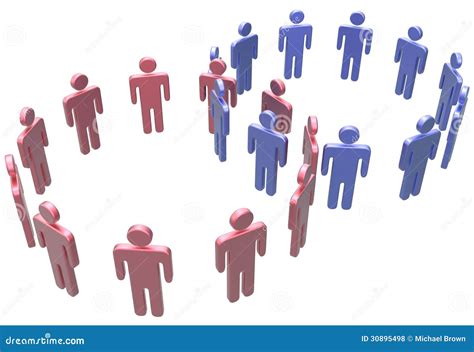People Join Merge Social Two Circles Stock Illustration Illustration