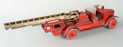 lot detail pressed steel buddy l aerial ladder fire truck