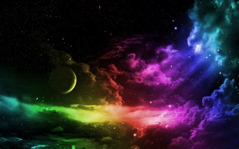 Clouds Outer Space Colorful Planets 1680x1050 Wallpaper