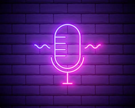 Podcast Neon Sign Bright Signboard Light Banner Podcast Logo Neon
