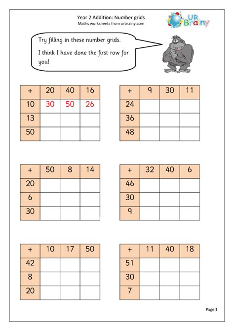 Addition Number Grids Addition Year 2 Aged 6 7 By