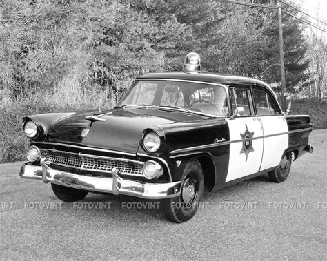 Vintage Police Car Photo Picture 1955 Ford Customline Cop Etsy