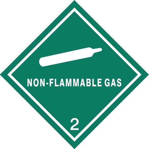Non Flammable Gas 4 In Label Wd Dot Container Label 9uj069uj06