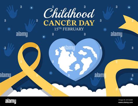 International Childhood Cancer Day Hand Drawn Cartoon Illustration On