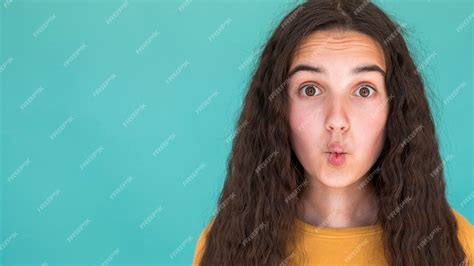 Free Photo Girl Making Silly Faces With Copy Space