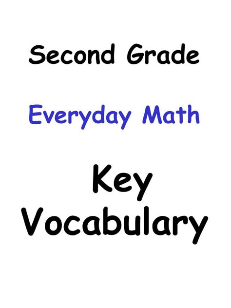 Ppt Second Grade Everyday Math Key Vocabulary Powerpoint Presentation