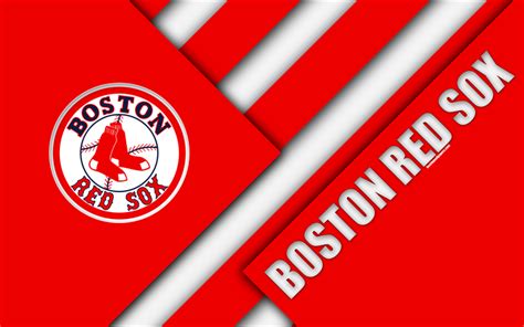 Download Wallpapers Boston Red Sox Mlb 4k Red Abstraction Logo